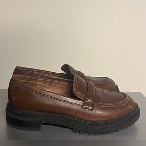Madewell The Bradley Lugsole Loafer in Leather Size 8 Brown Slip On